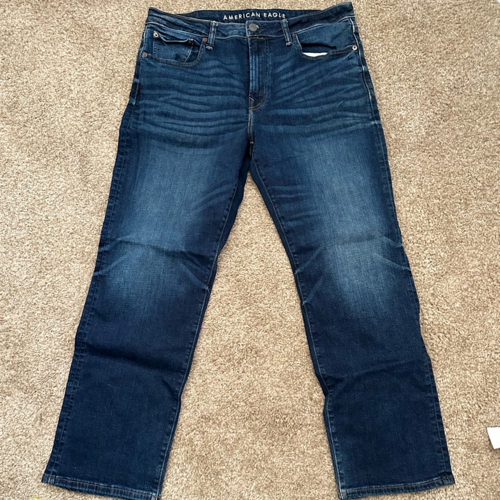 Mens AE American Eagle Relaxed Straight Jeans Pants Airflex 34x30